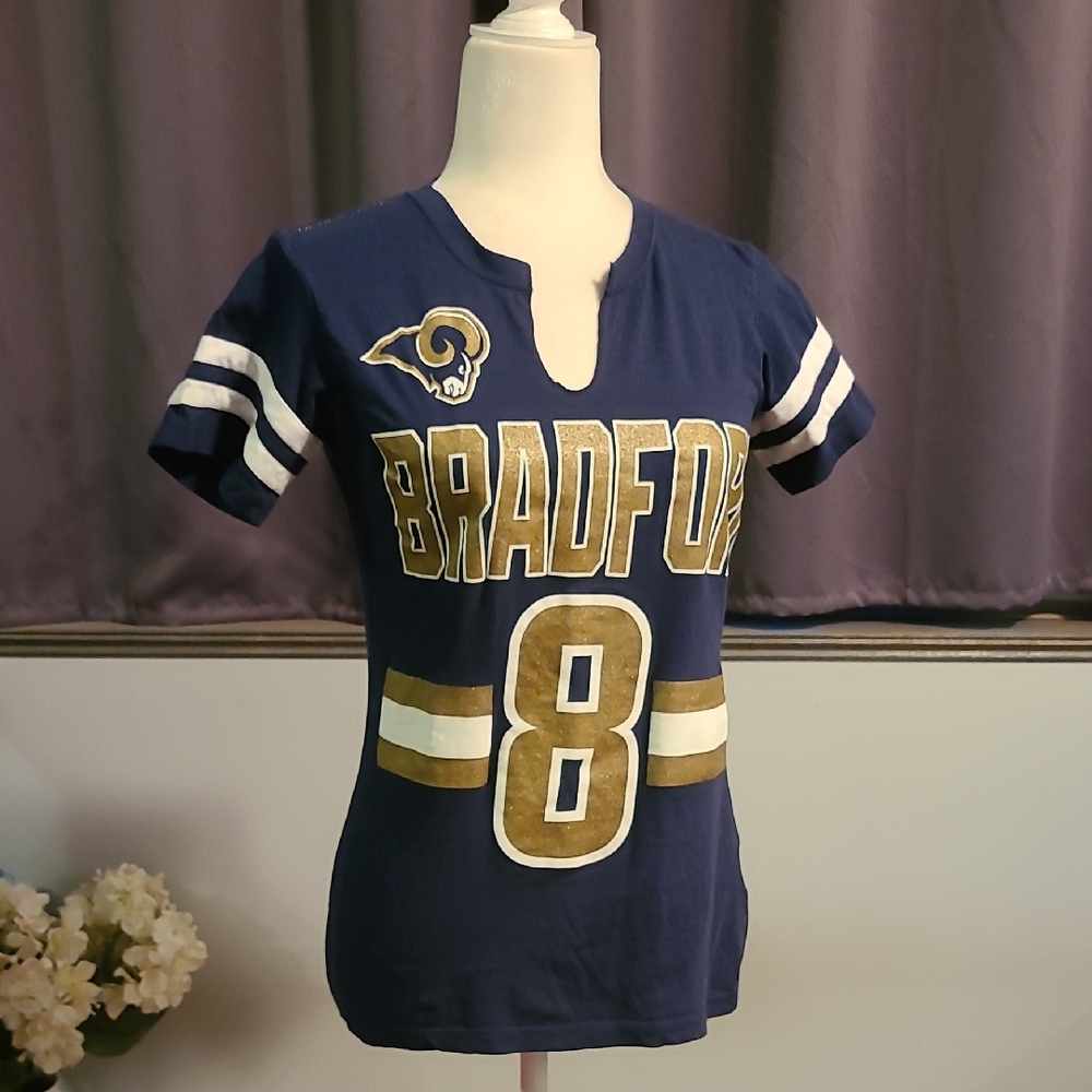 St Loius Rams Bradford Blue and Gold Graphic Tee - Ladies Small